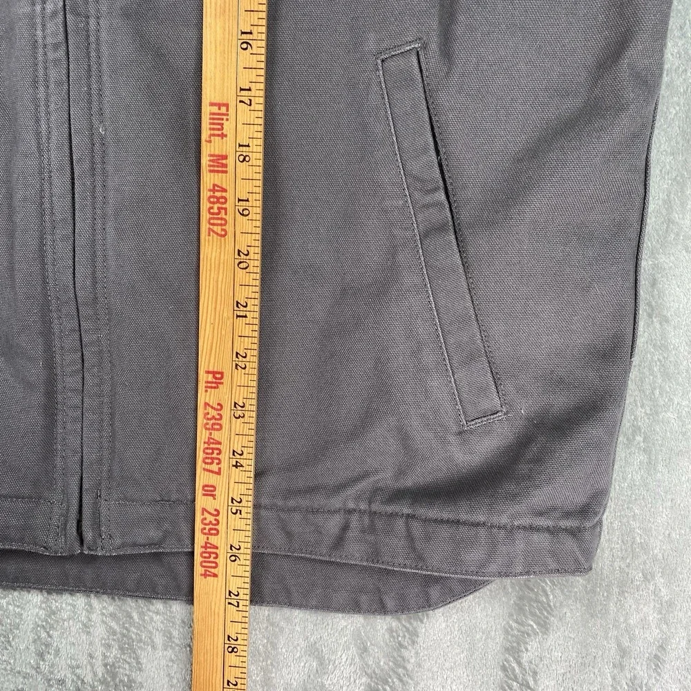 Carhartt Duck Canvas Fleece Lined Vest Mens M Relaxed Fit Gray Hooded 103837 GVL